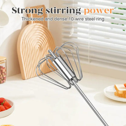 Searkle Stainless Steel Hand-Push Rotary Whisk – Effortless Mixing in Seconds!